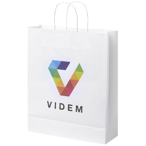 Sacchetto in carta kraft da 80-90 g/m2 con manici intrecciati - 32 x 12 x 40 cm - 1PQ004