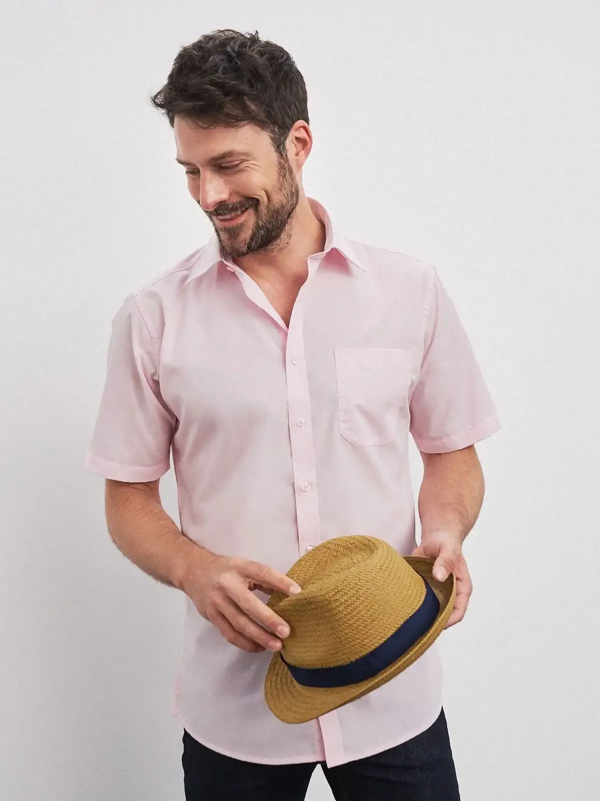 Camicia da uomo in popeline a maniche corte - James & Nicholson - JN680