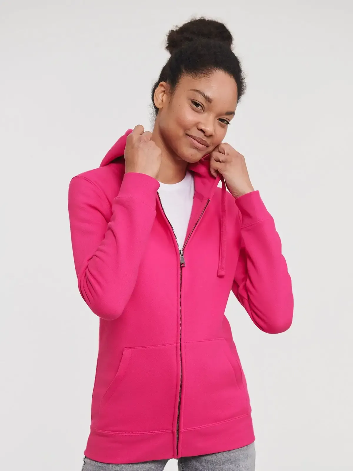 Felpa da donna con cerniera e maniche set-in - Russell Europe - JE266F