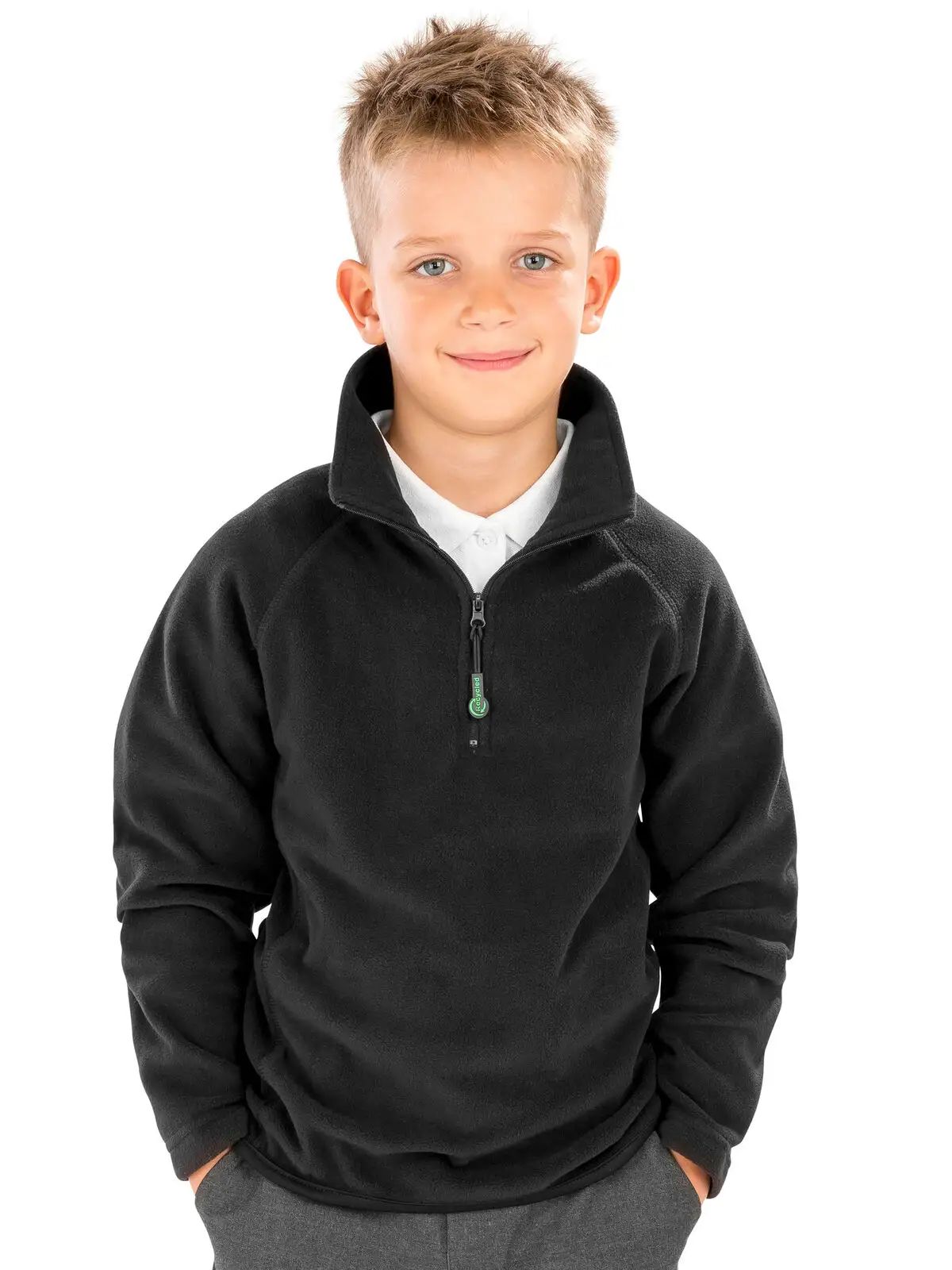 Pile da bambino a mezza zip con zip ykk natulon eco-friendly - Result - RER905J