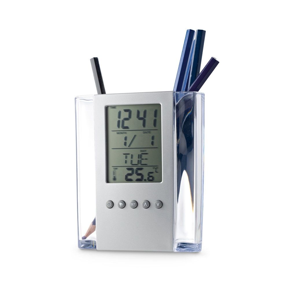 EDEM. Portapenne a sfera con schermo LCD in acrilico - 97065