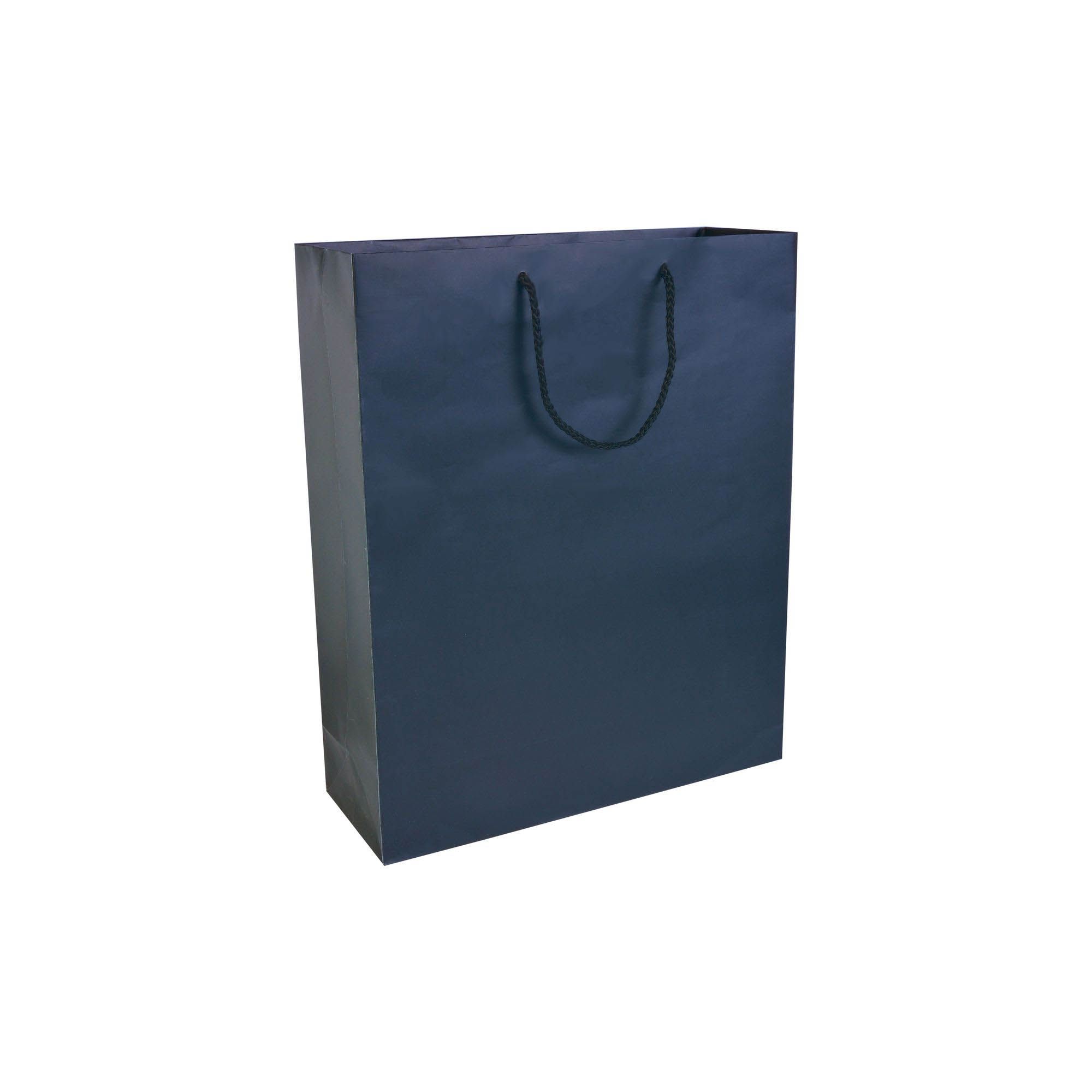 Shopper con soffietto in carta laminata opaca 157 g/m2 con rinforzo alla base - 17146
