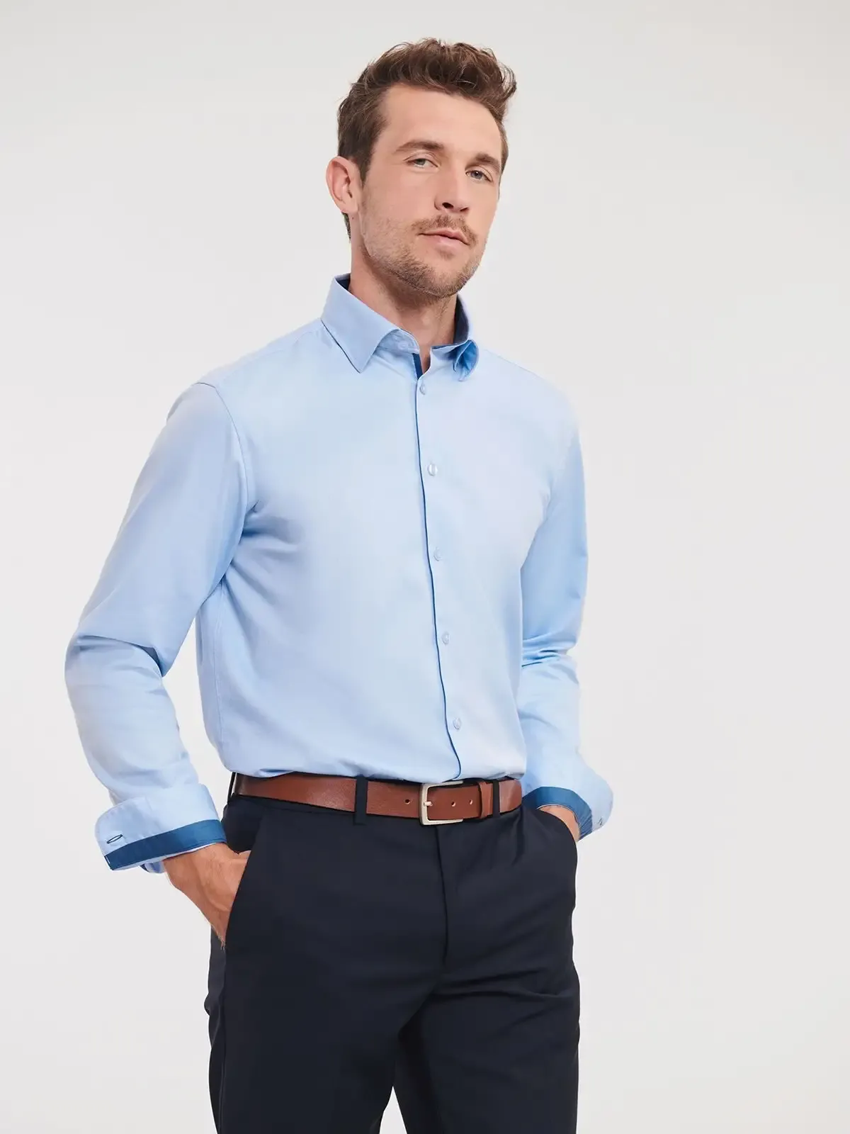 Camicia da uomo a spina di pesce - Russell Europe - JE964M