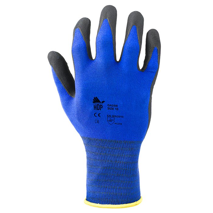 Guanto da lavoro in nylon/nitrile puntinato 15g  - Hdp - GA25N