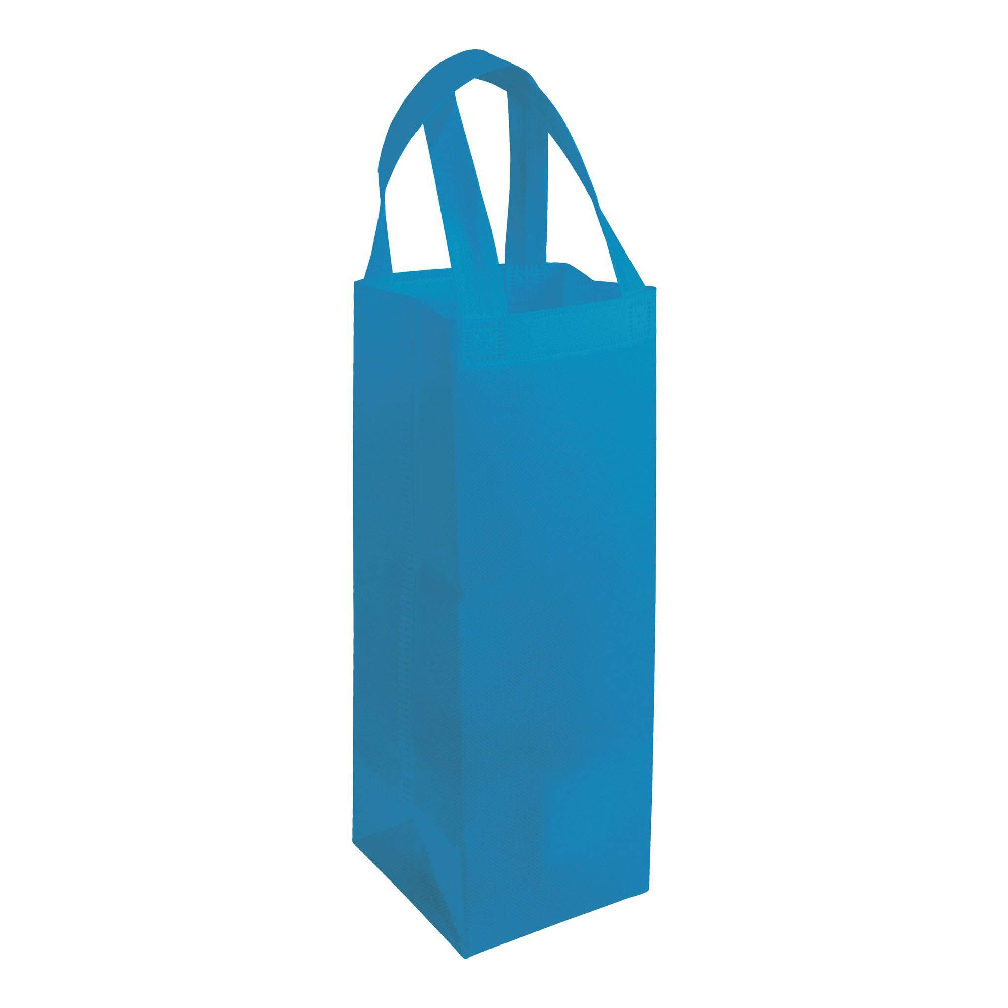 Shopper porta bottiglia in TNT 100 g/m2  termosaldato, manici corti - 18103