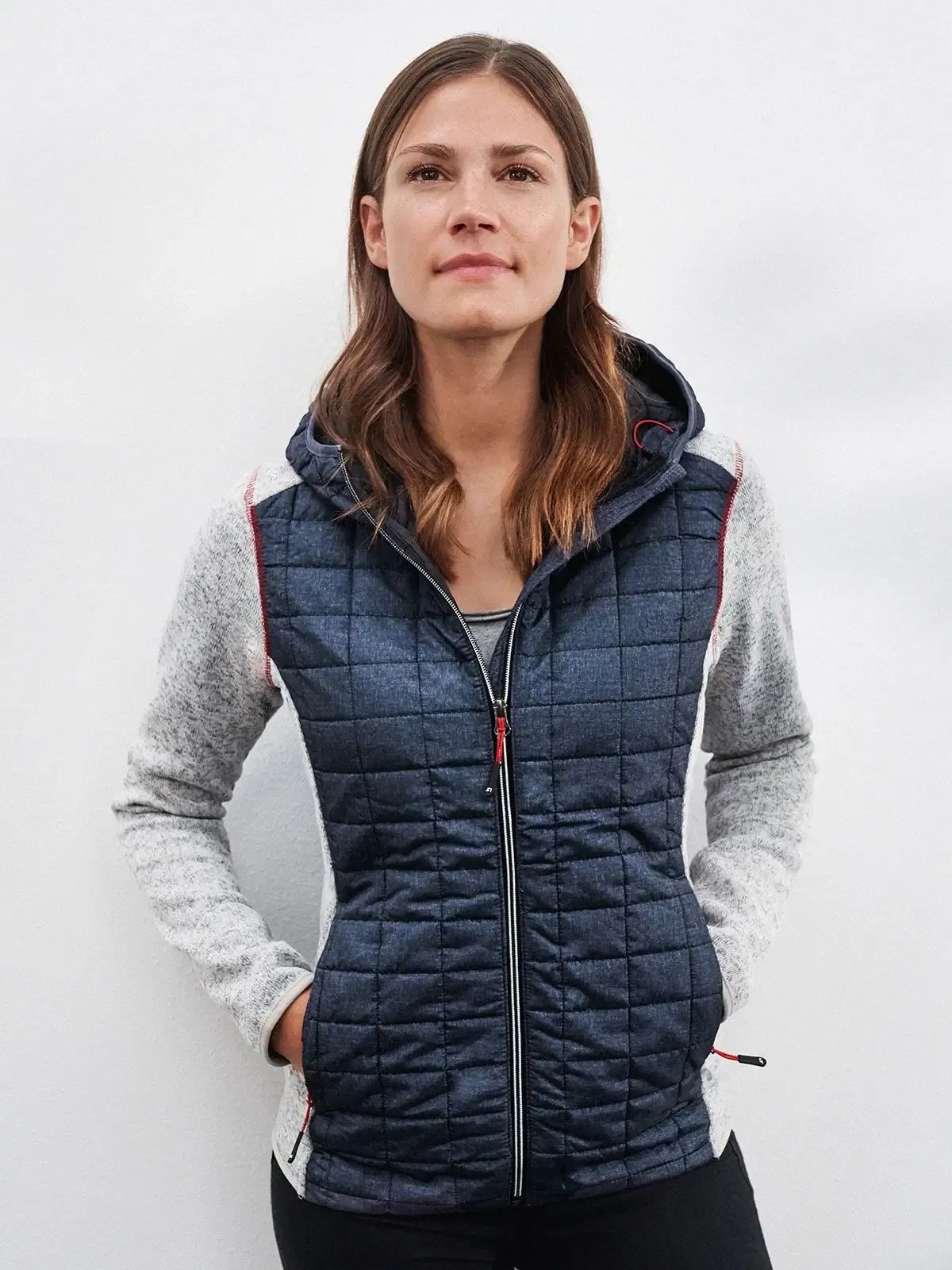 Giacca da donna lavorata a maglia easy care e colore melange - James & Nicholson - JN771