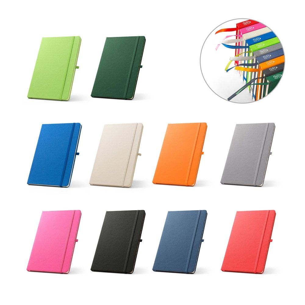 ANNE. Block notes A5 in poliestere riciclato (100% rPET) con fogli a righe - 93297