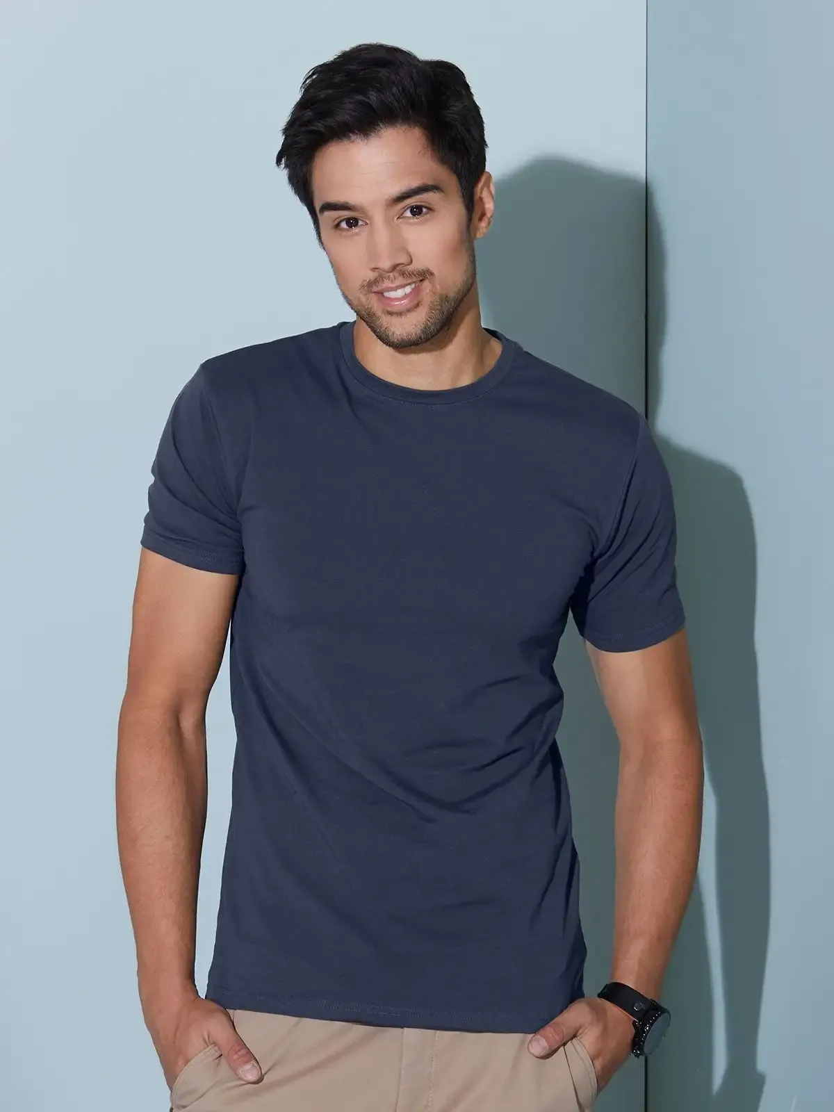 T shirt aderente con elastan cuciture laterali e scollo rotondo - James & Nicholson - JN055