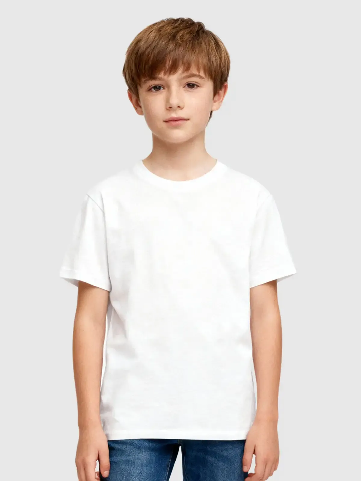 Maglietta da bambino a maniche corte set-in e risvolto nelle maniche - Bs - SLUBK01