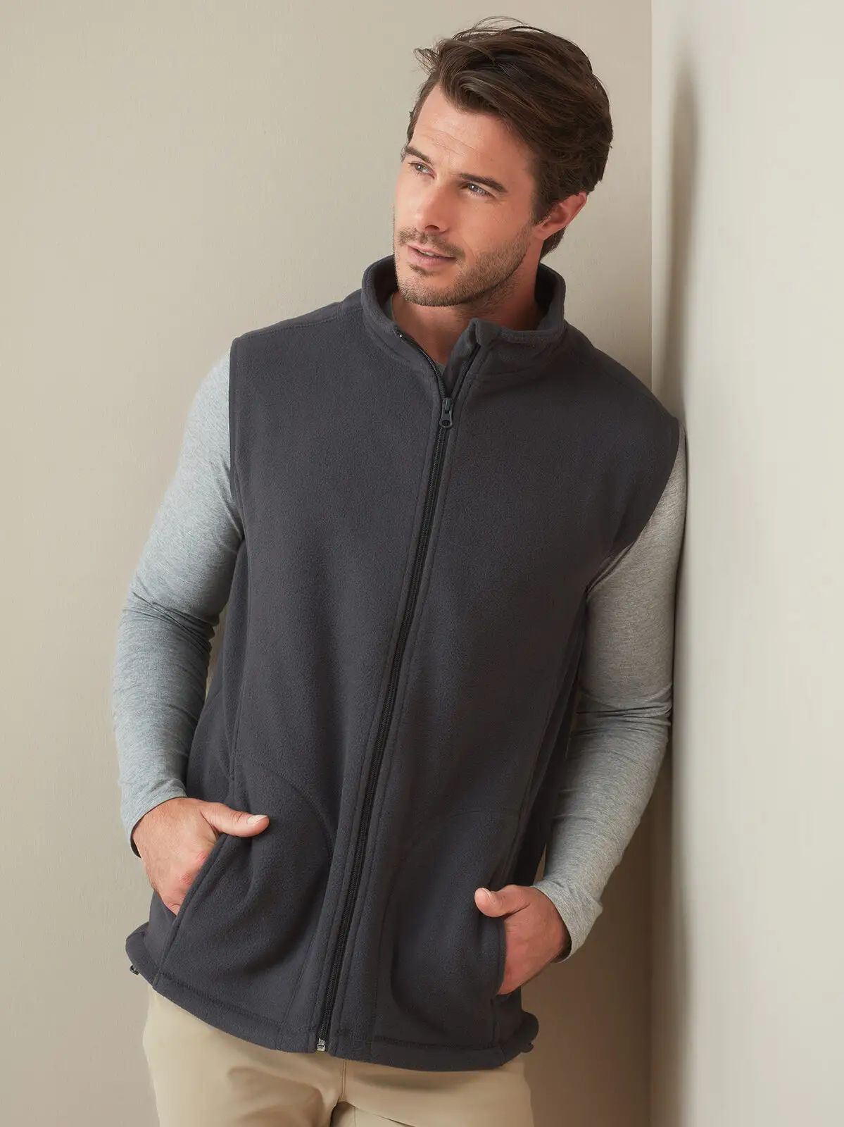 Gilet in pile micro-fleece smanicato con zip intera tono su tono - Stedman - ST5010