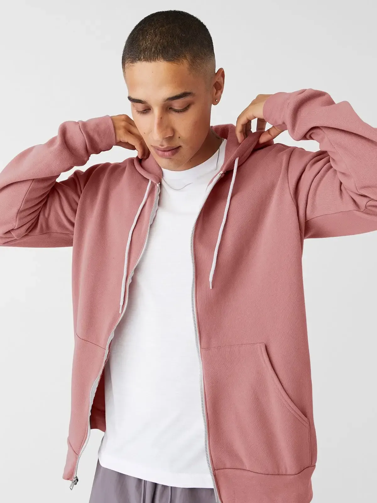 Felpa con maniche raglan e zip in metallo in contrasto - Bella+Canvas - BE3739