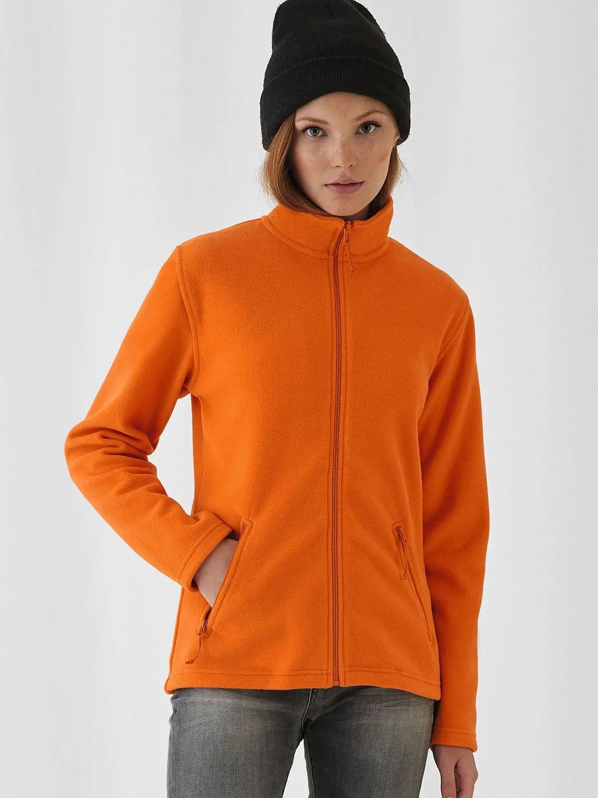 Pile da donna con zip intera tono su tono e due tasche laterali - B&C - BCFWI51