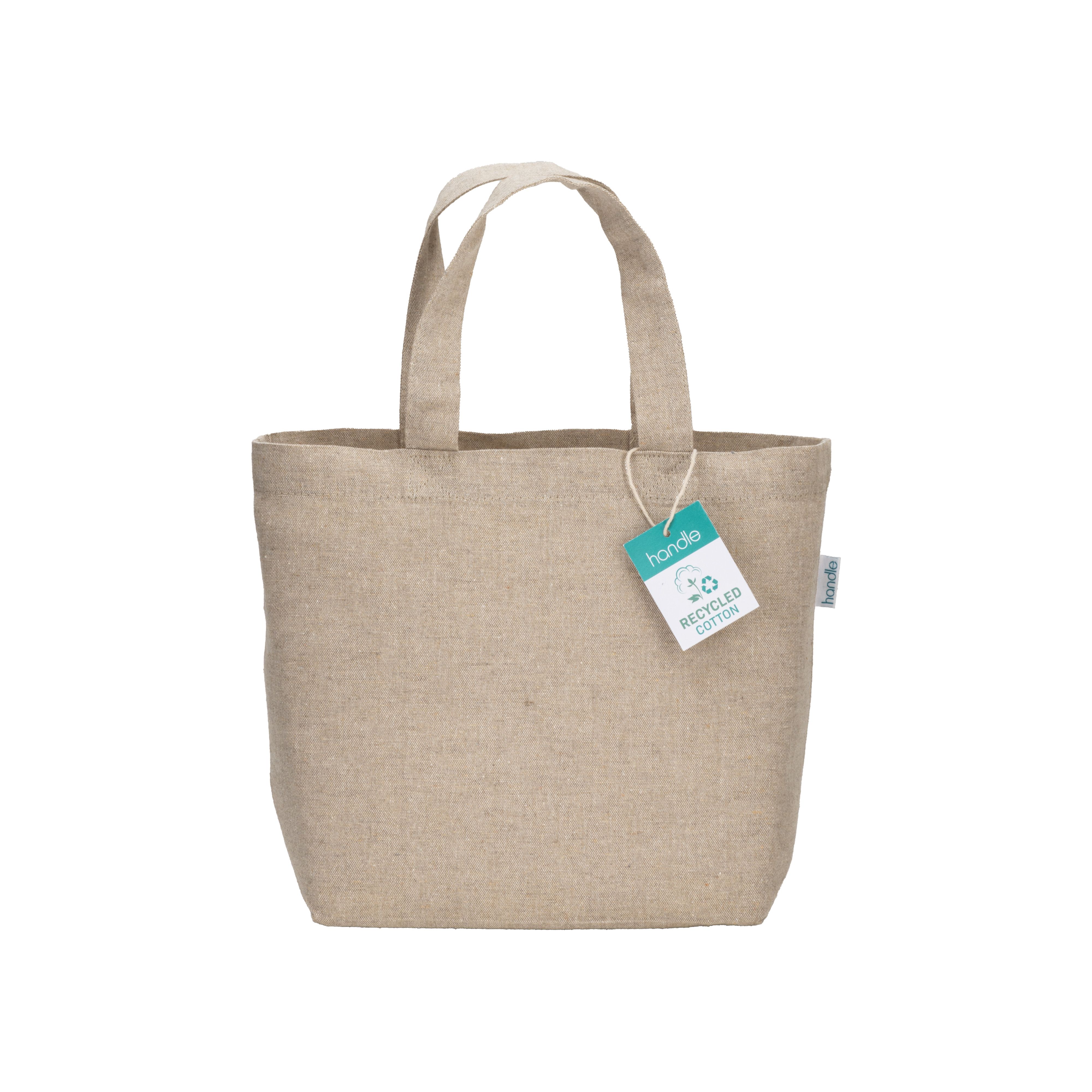 Shopper in cotone riciclato  150 g/m2 con manici corti - 24152