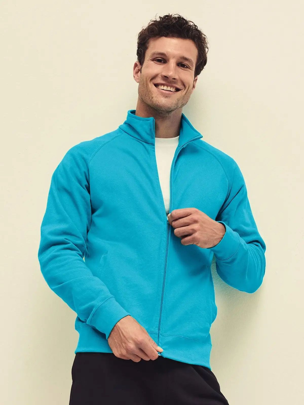 Felpa leggera sgarzata con maniche raglan e due tasche anteriori - Fruit Of The Loom - FR621600