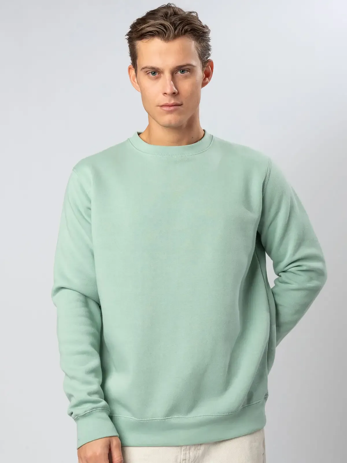 Felpa Atlas con girocolloe felpata internamente - Bs - BS331