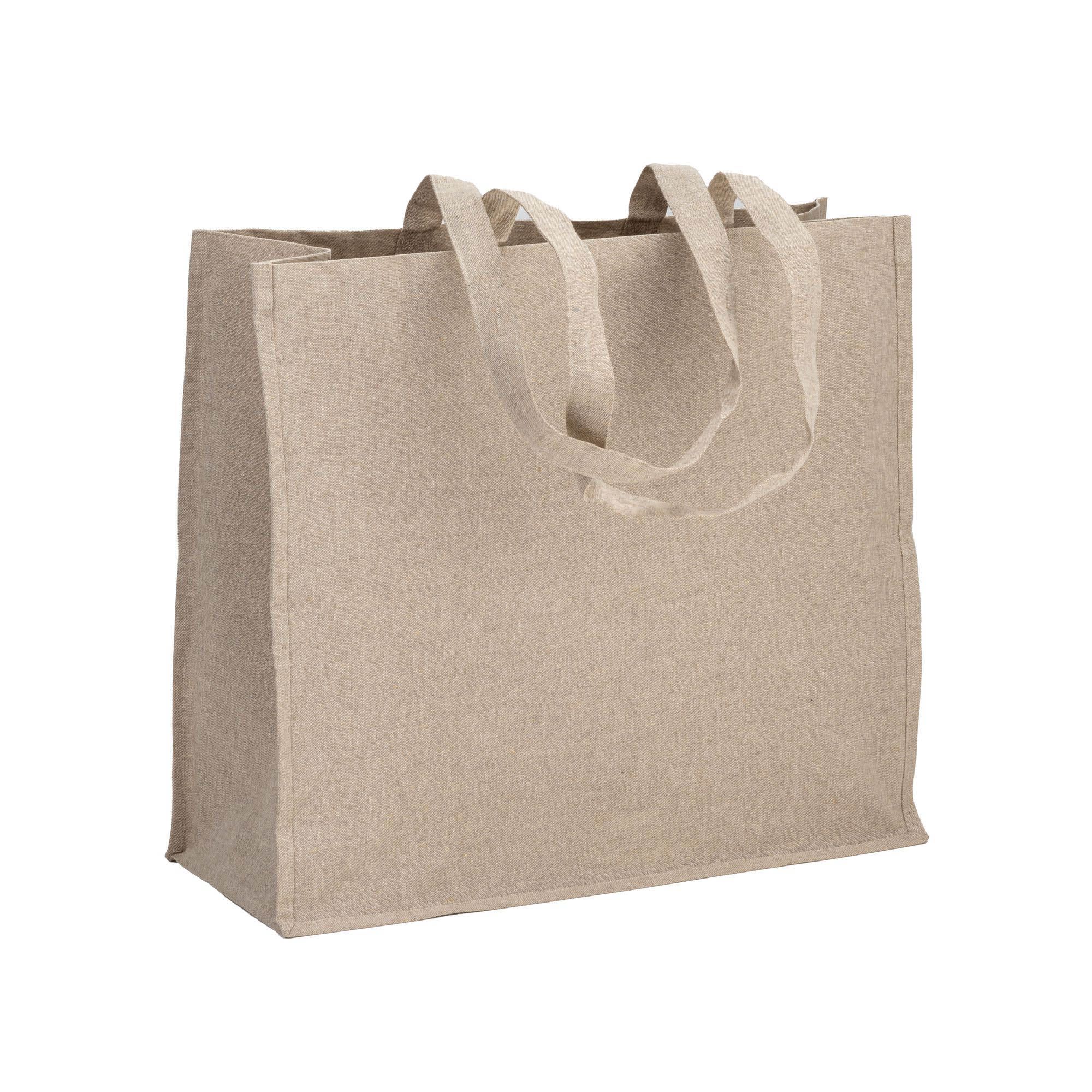 Shopper in cotone riciclato 120 g/m2 con interno laminato in PP - 24139