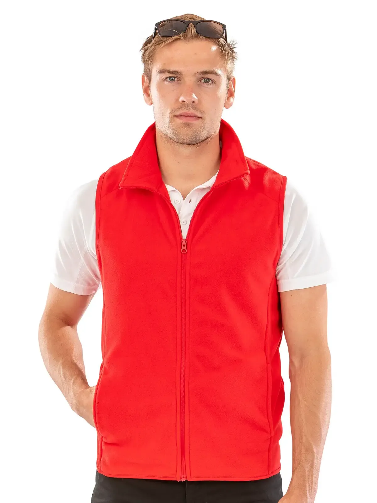 Gilet in micropile a maglia fitta con tasche laterali - Result - RER116X