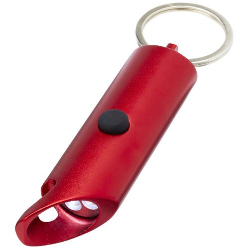Portachiavi con torcia a LED e apribottiglie in alluminio riciclato IPX Flare - 104574