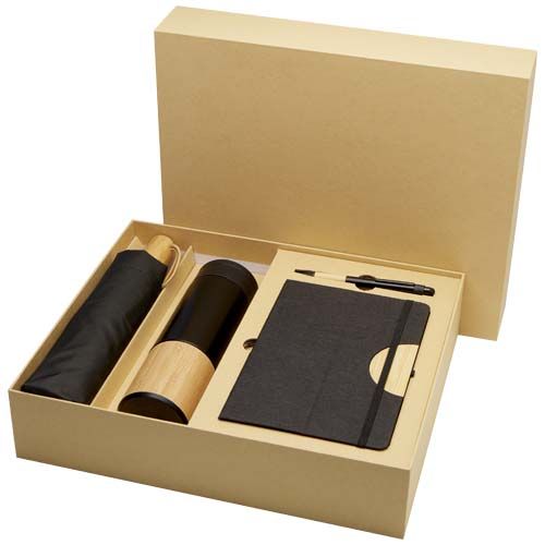 Set regalo con blocco note formato A5 con copertina rigida e penna a sfera Carmen (inchiostro nero) - 107912