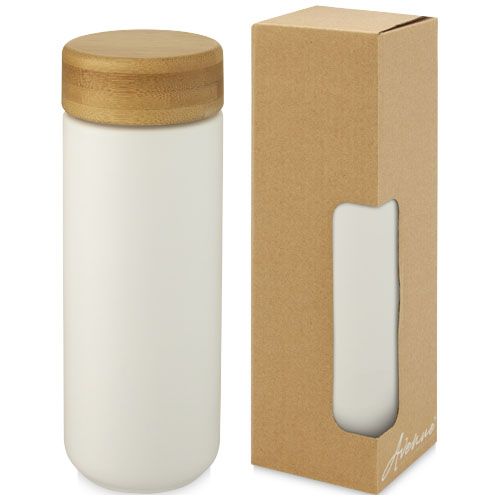 Bicchiere termico in ceramica con coperchio in bambù da 300 ml Lumi - 100705