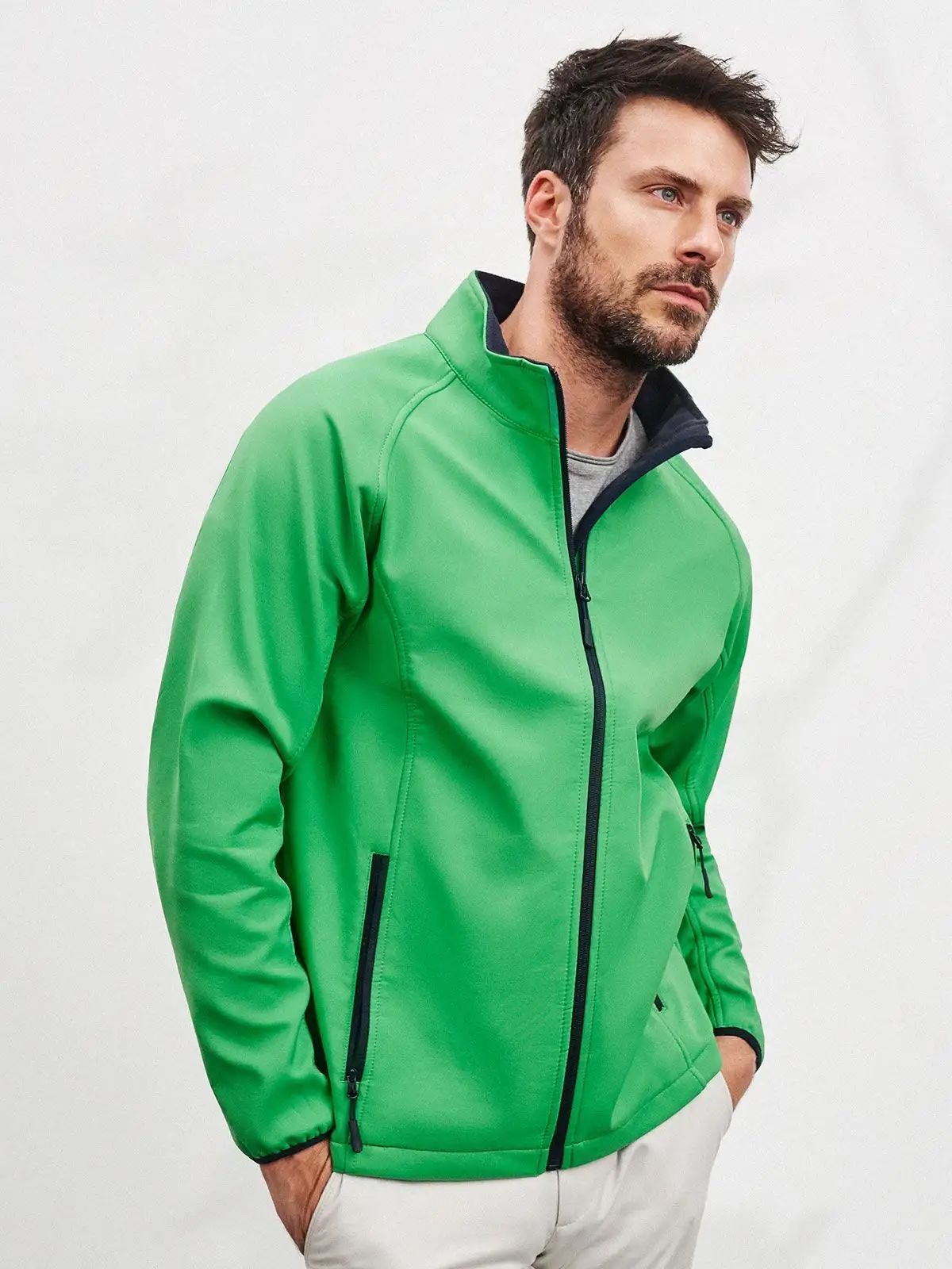 Giacca da uomo in softshell a due strati idrorepellente e antivento - James & Nicholson - JN1130
