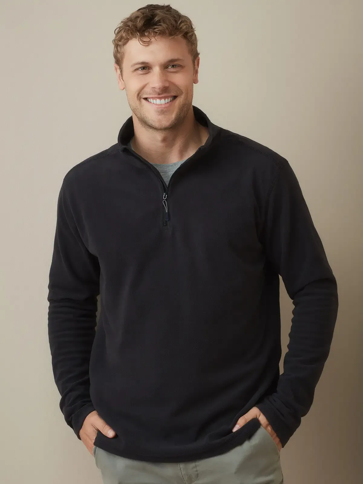 Pile con mezza zip tono su tono e cuciture laterali - Stedman - ST5020