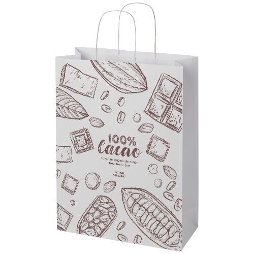 Shopper in carta Kraft da 120g/m2 con manici intrecciati - 31 x 12 x 41 cm - 1ZM010