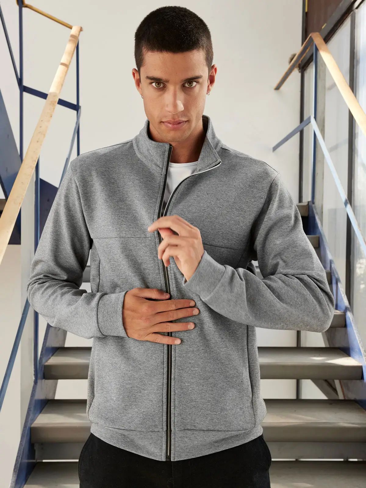 Felpa da uomo in tessuto interlock indeformabile - James & Nicholson - JN1318