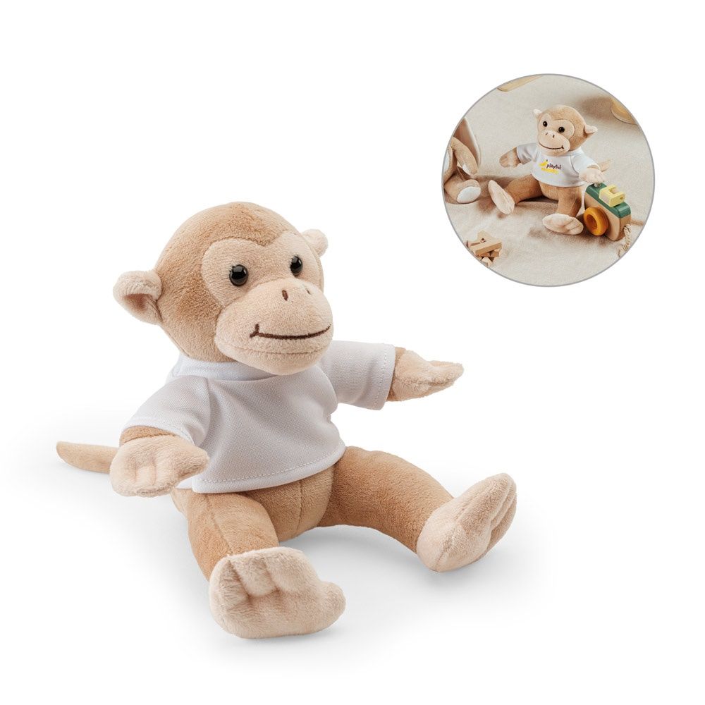 MONKY. Peluche a forma di scimmia con maglietta - 98159