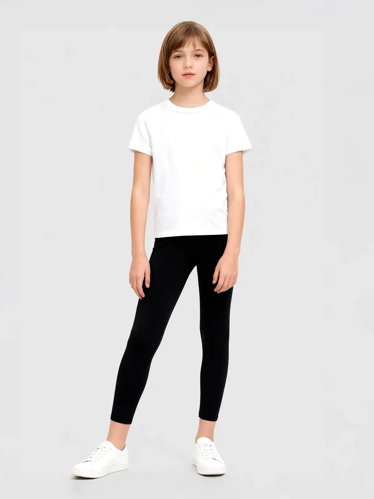 Leggings da bambina in single jersey e vita elasticizzata - Bs - BSK460