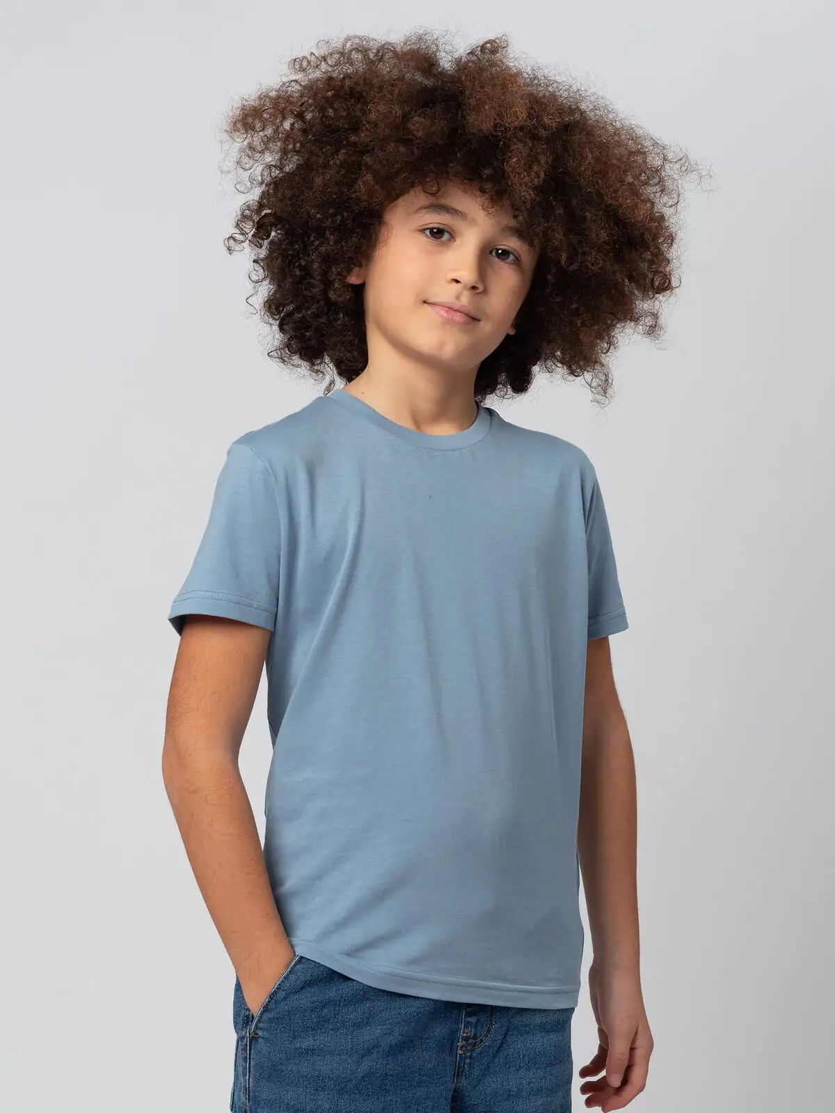 T-shirt da bambino a manica corta e girocollo con nastro di rinforzo - Bs - BSK050