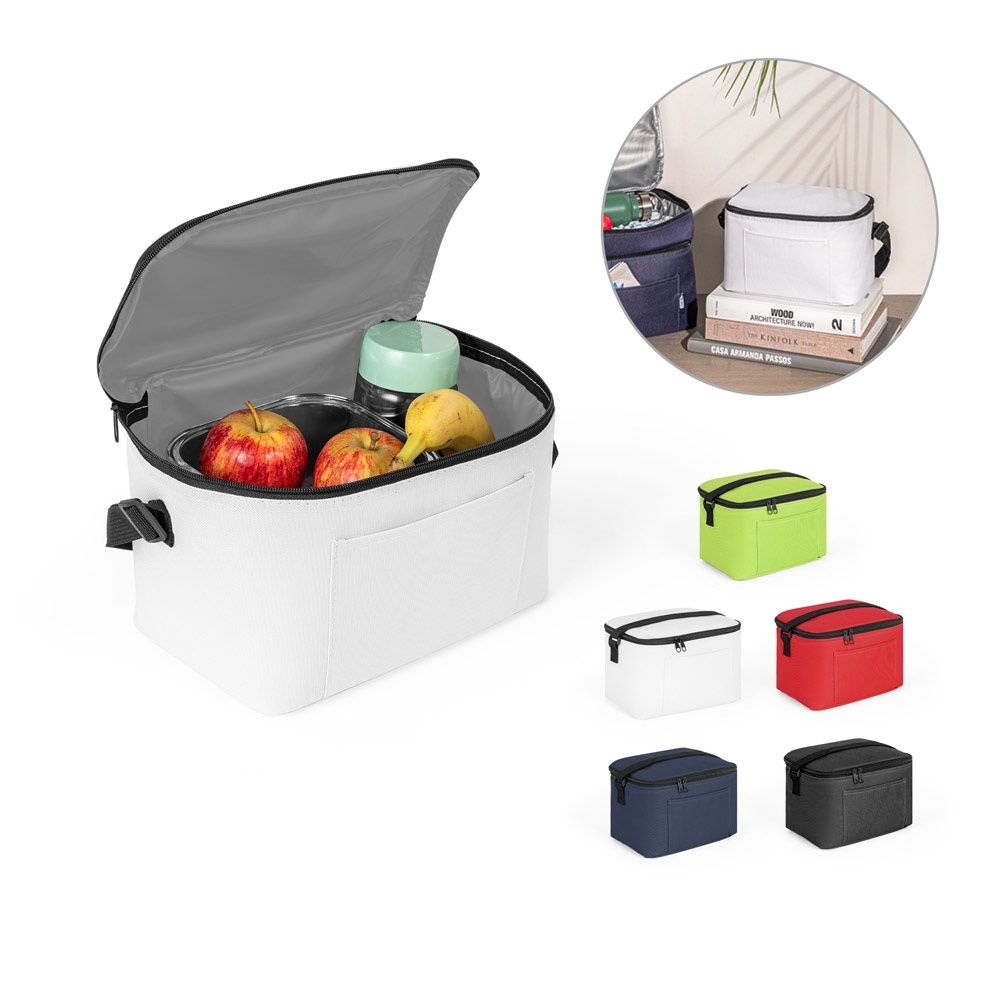 CANCUN. Borsa termica in poliestere riciclato 600D con cinghia regolabile 7 L - 92380