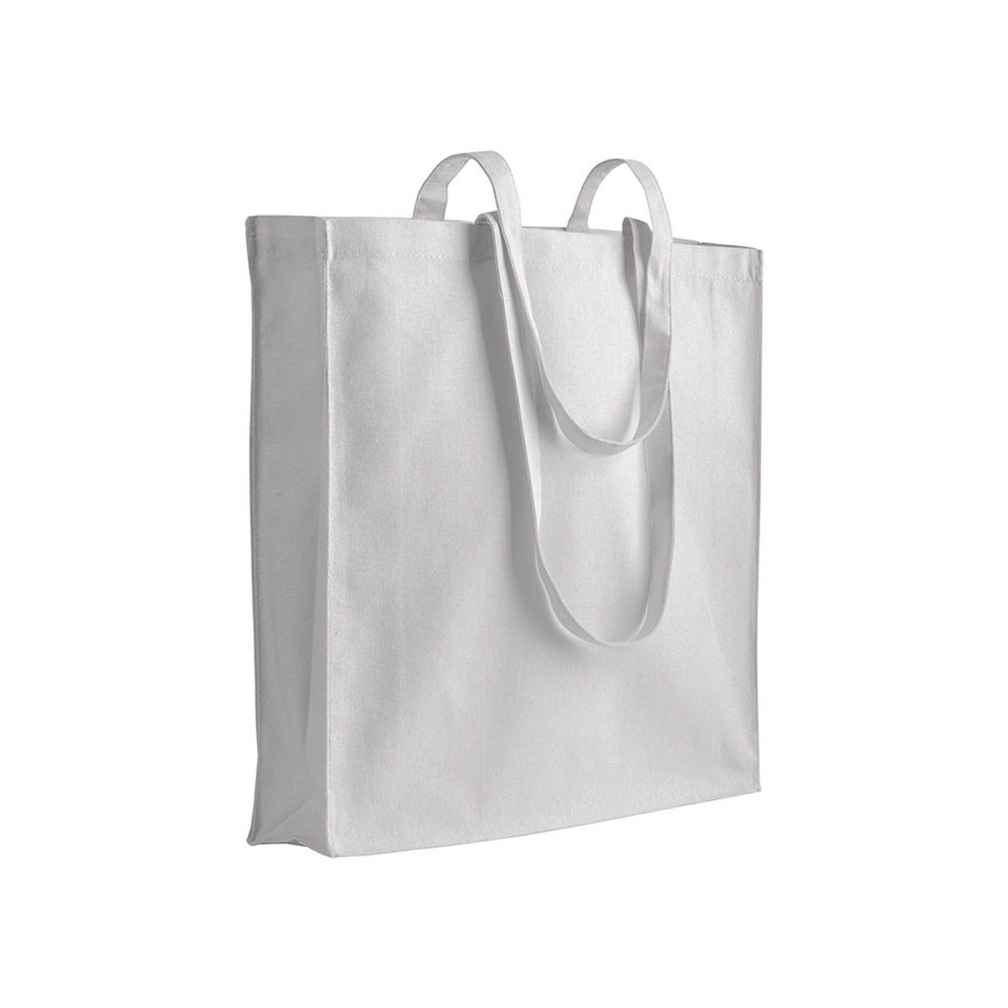 Shopper in cotone pesante, manici lunghi e soffietto - 0712501