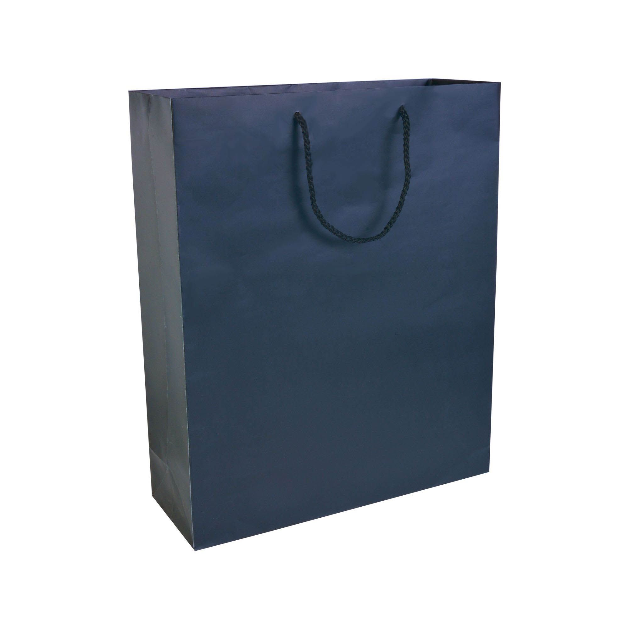 Shopper con soffietto in carta laminata opaca 157 g/m2 con rinforzo alla base - 17149