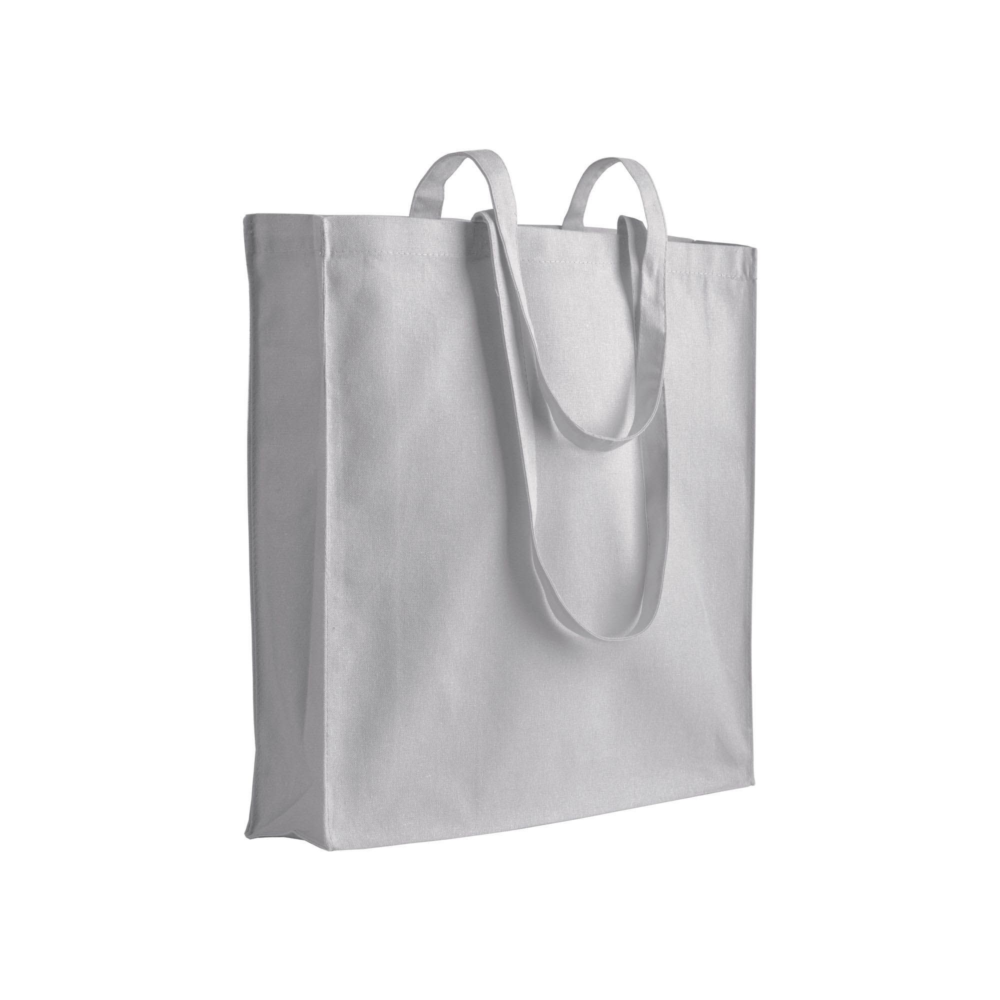 Shopper in cotone 180 g/m2, manici lunghi e soffietto - 19112