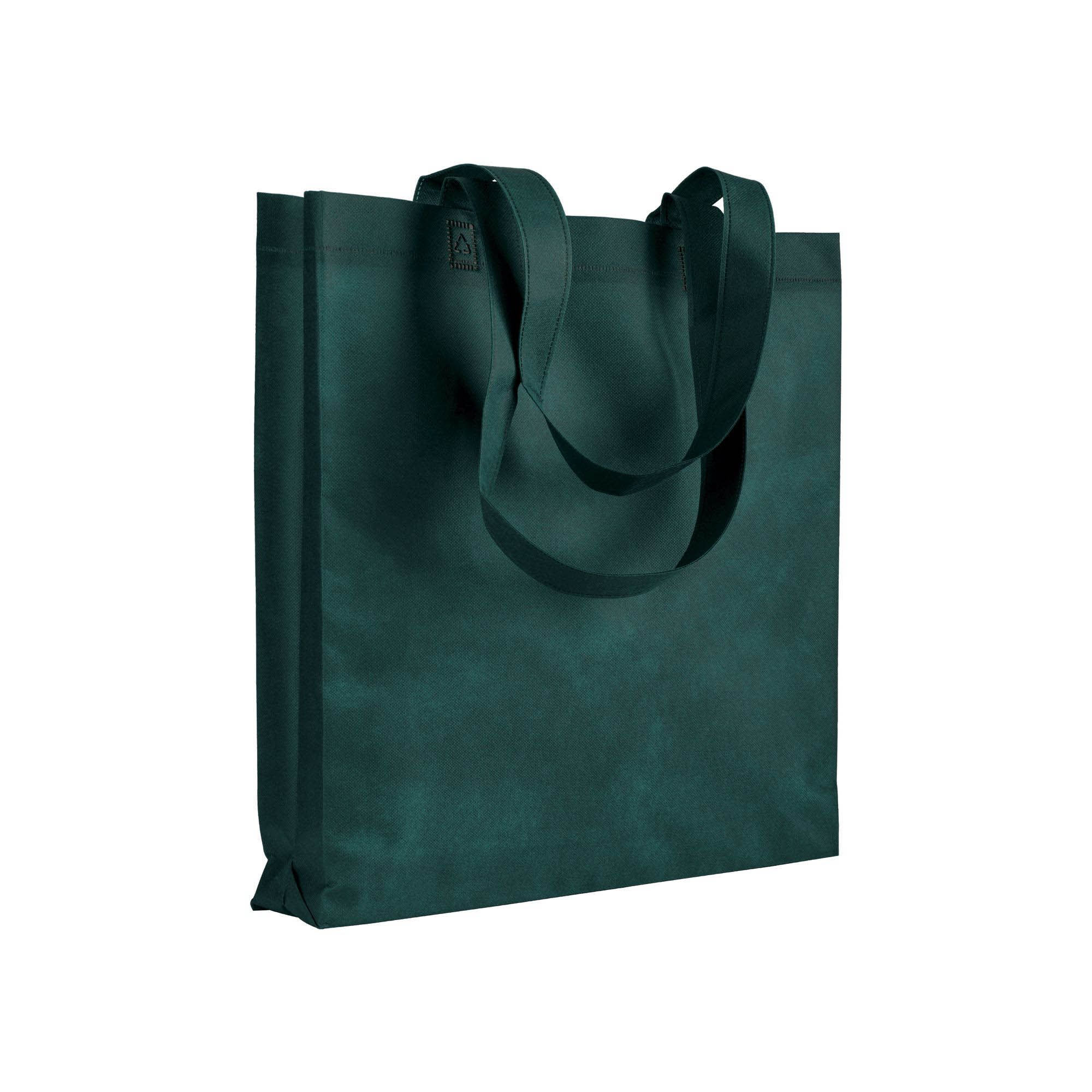 Shopper con soffietto in TNT 80 g/m2 termosaldato, manici lunghi - 16120