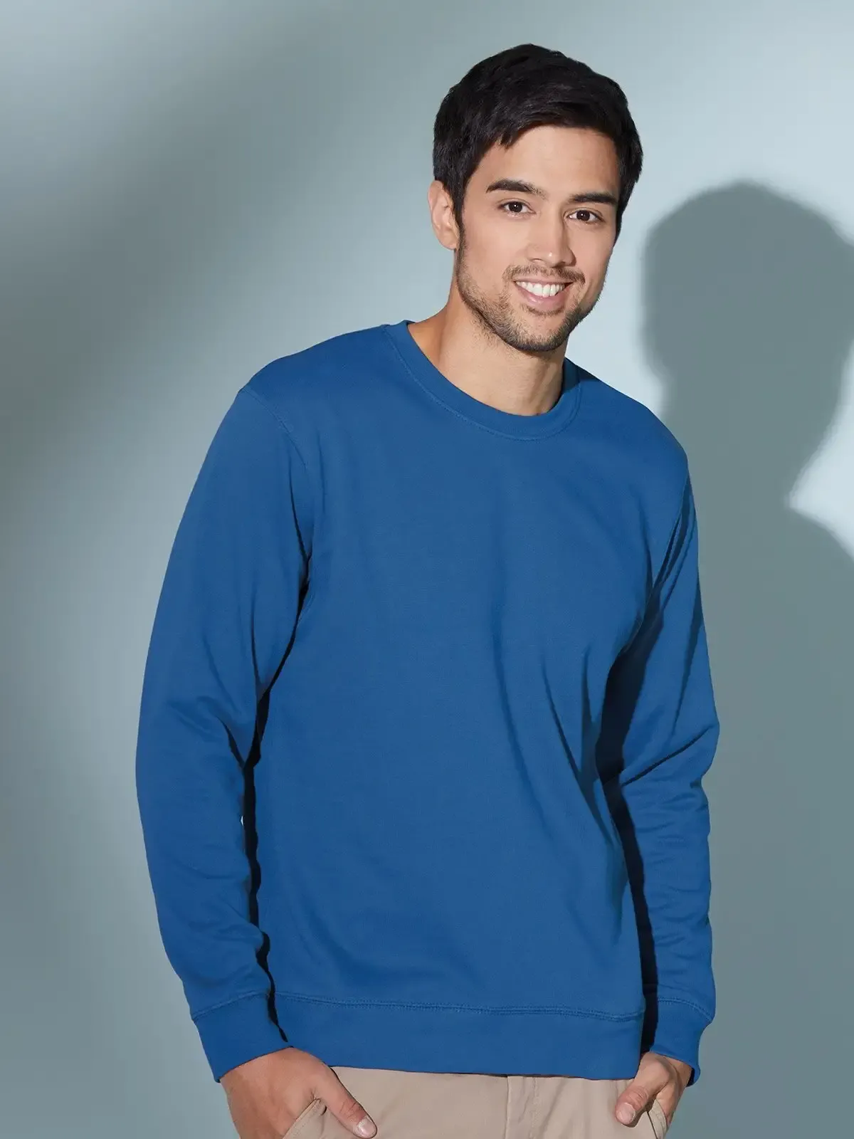 Felpa classica in french terry sgarzata e con bordino con elastan - James & Nicholson - JN057