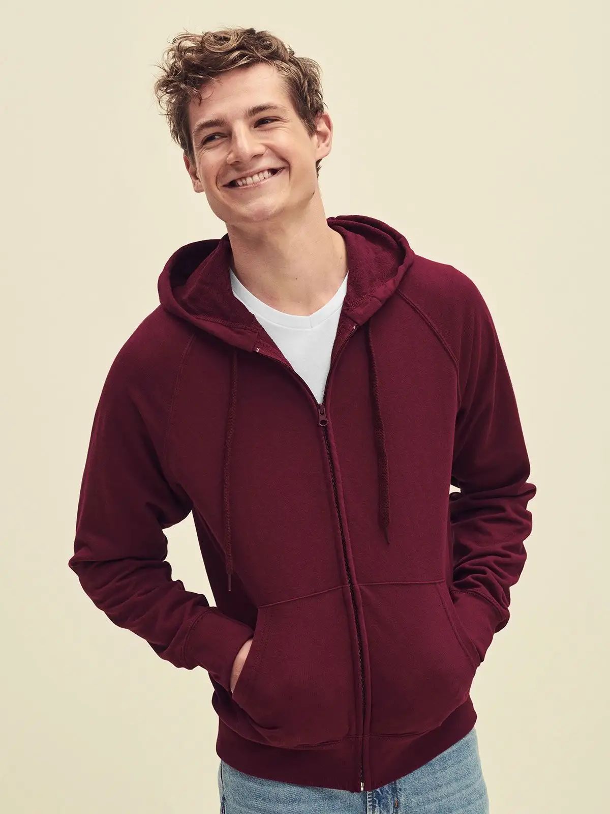 Felpa con cappuccio leggera sgarzata - Fruit Of The Loom - FR621440
