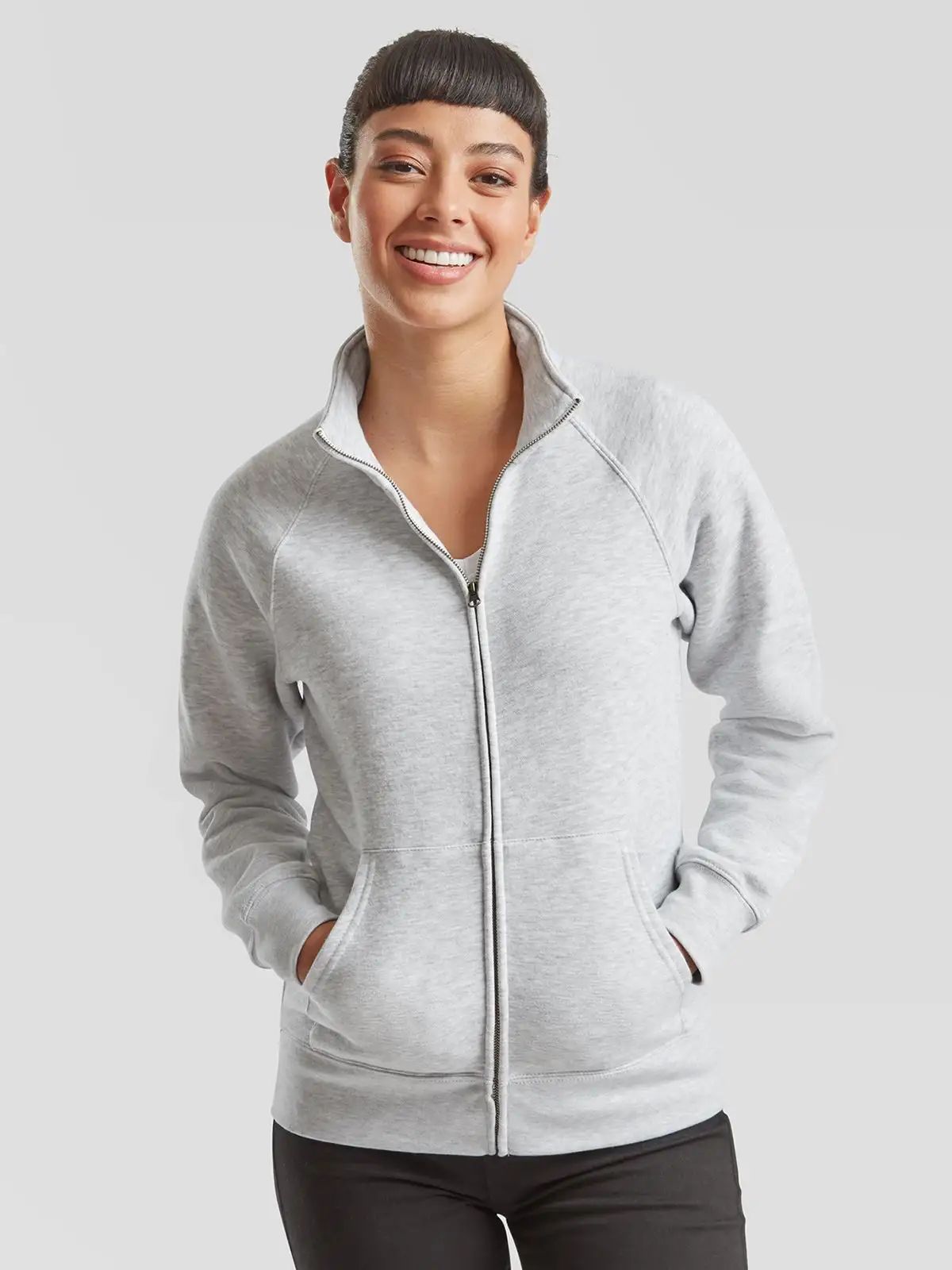 Felpa da donna con due tasche frontali e felpata internamente - Fruit Of The Loom - FR621160