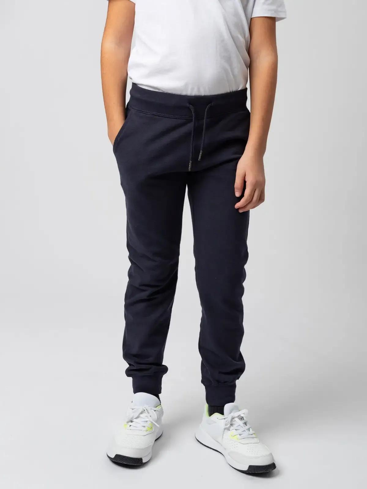 Pantaloni in felpa french terry con fondo gamba in costina elasticizzata - Bs - BSK401