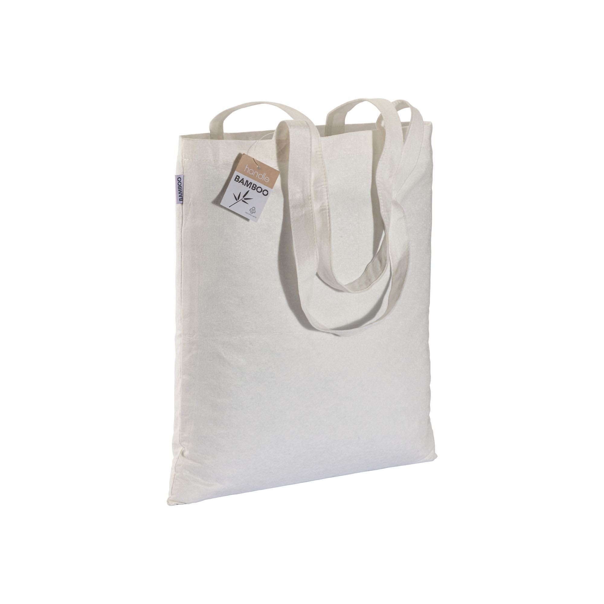 Shopper in fibra di bambù 135 g/m2, manici lunghi - 22110