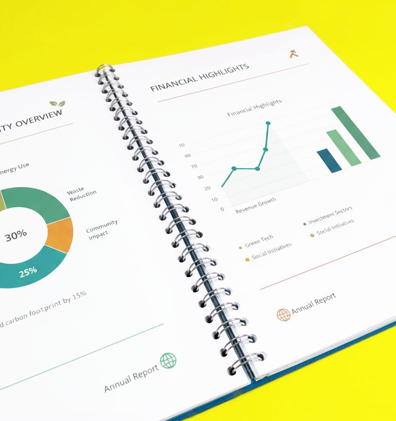 Sustainabilty Report e Bilanci con Spirale metallica