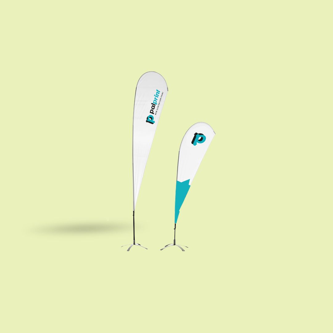 Bandiere a goccia, sistema incl. stampa