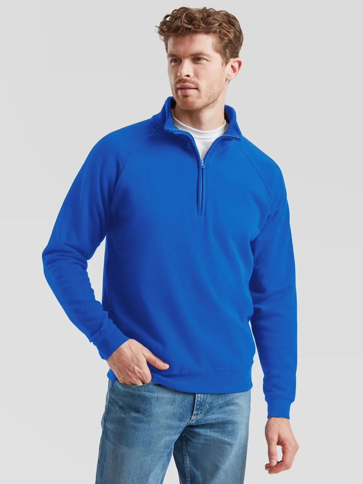 Classic Zip Neck Sweat - Fruit of the Loom
