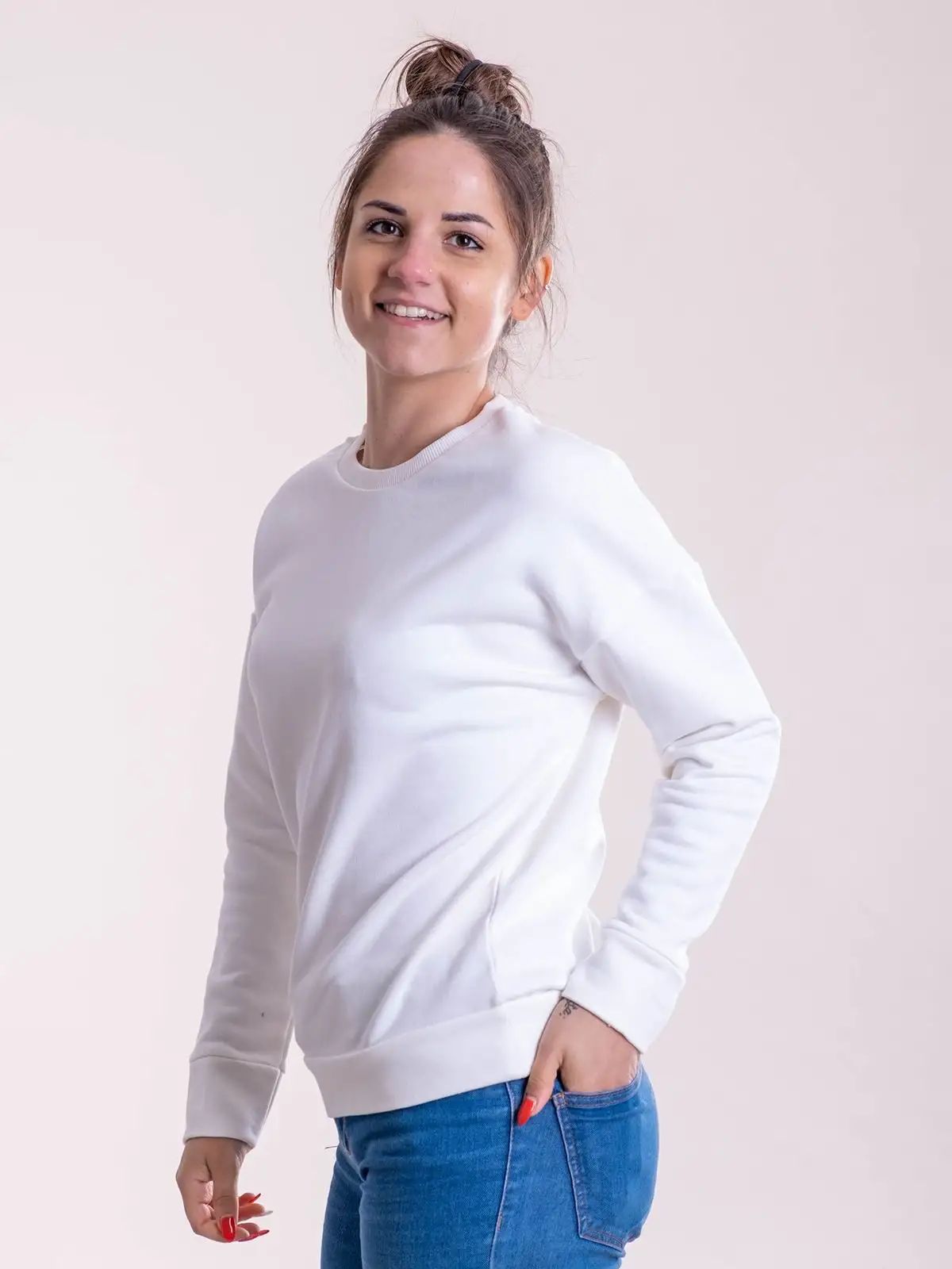 Felpa donna manica setin - Cotton & Art