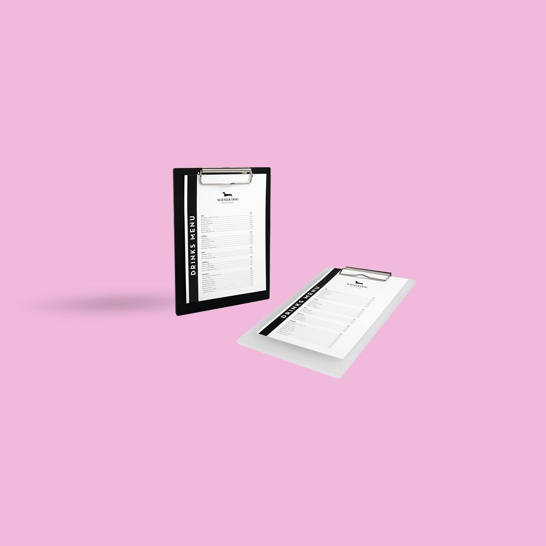 Portamenù in vetro acrilico