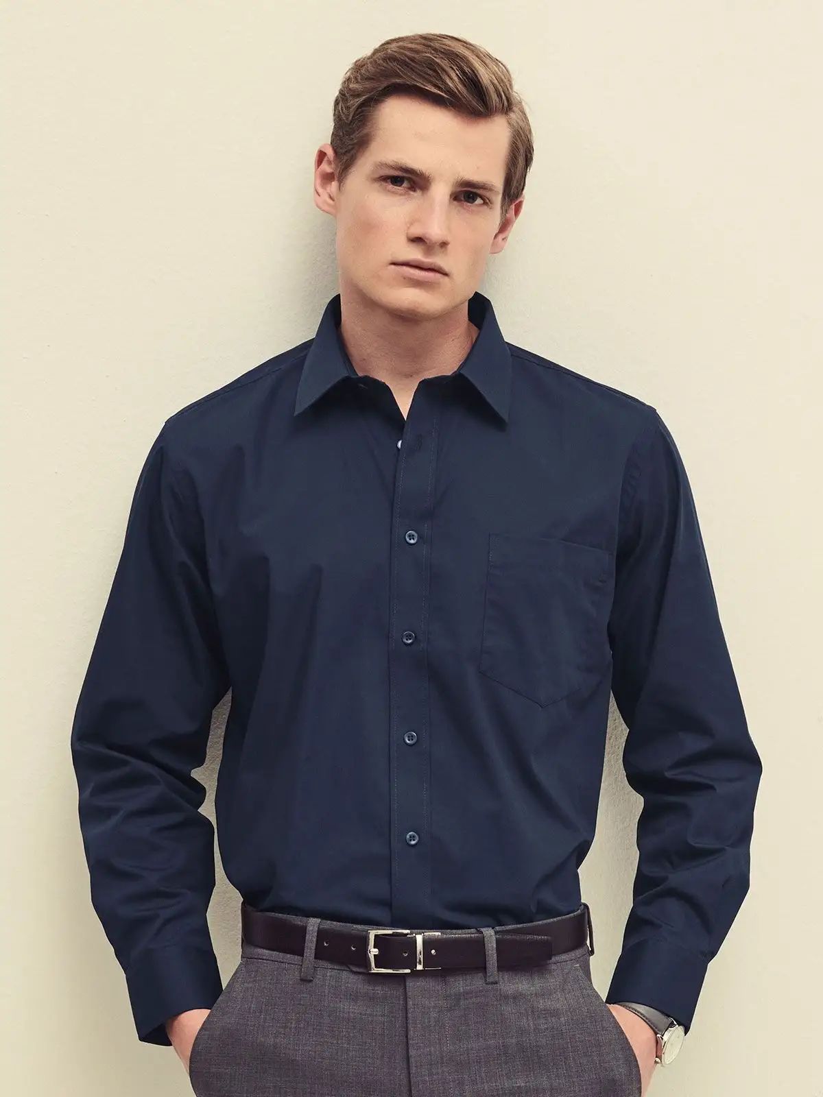 Poplin Shirt Long Sleeve - Fruit of the Loom