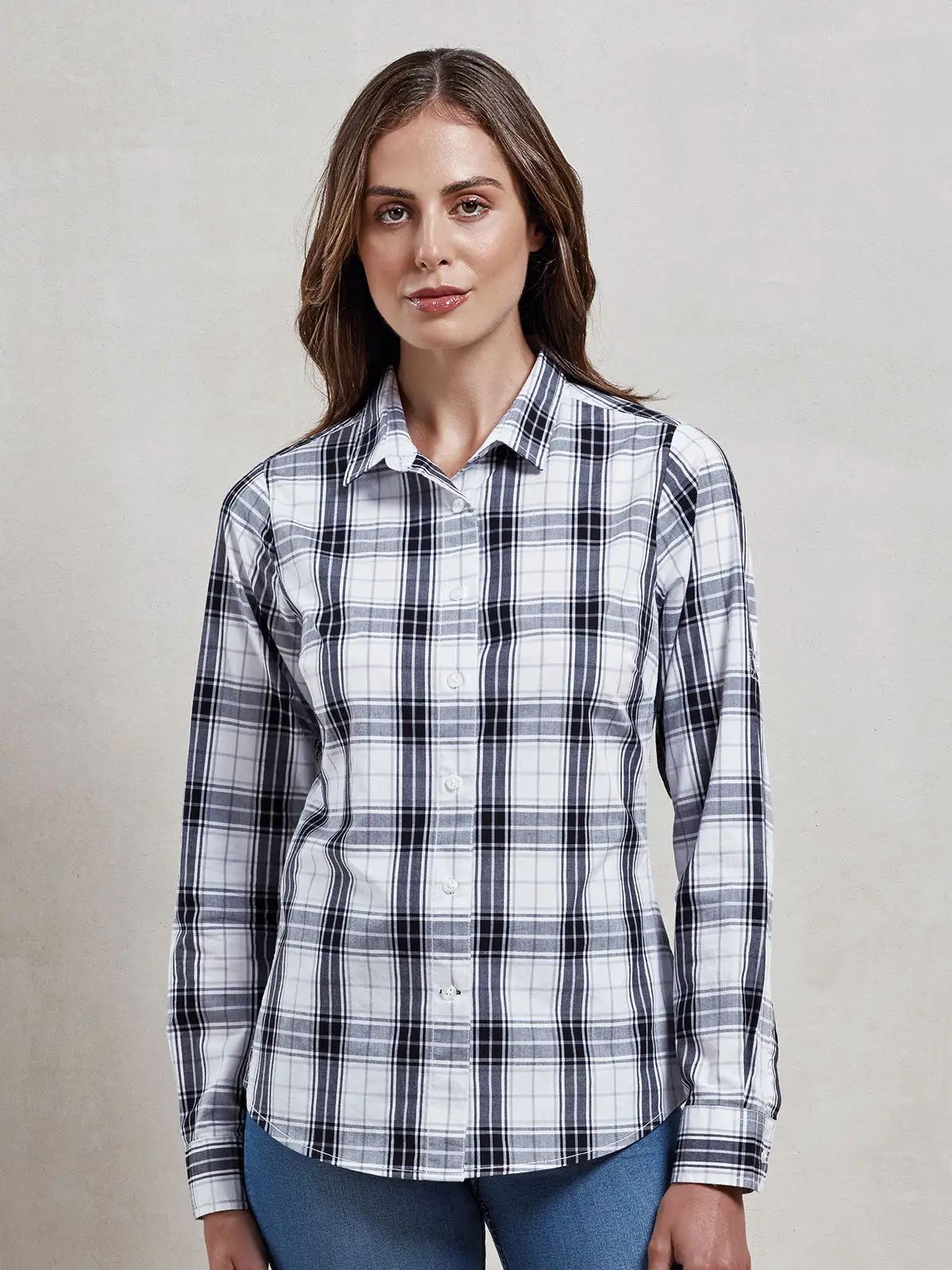 Ladies' LSL 'Ginmill' Check Cotton Bar Shirt - Premier