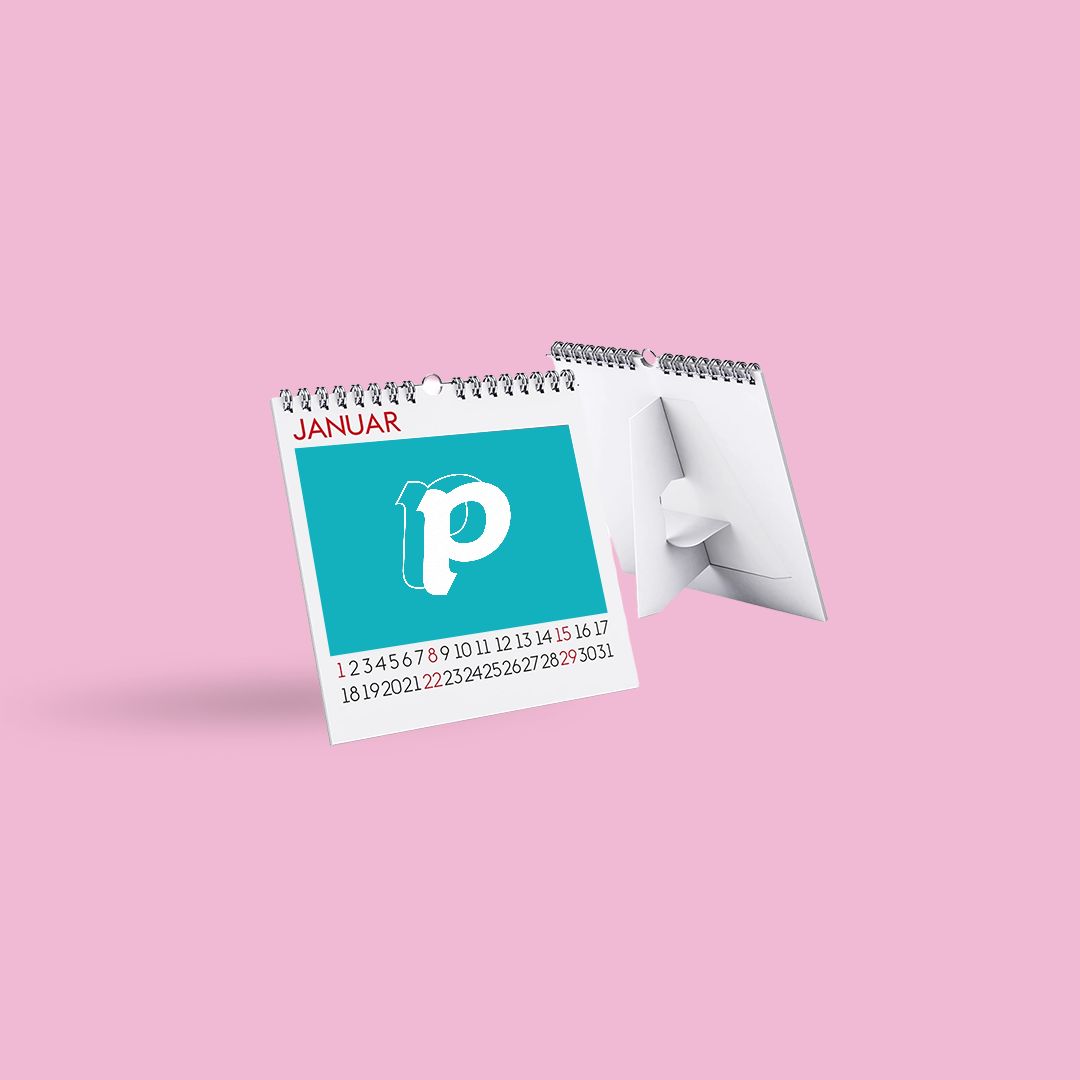 Calendari da tavolo con spiralatura Wire-O e appoggio sul retro