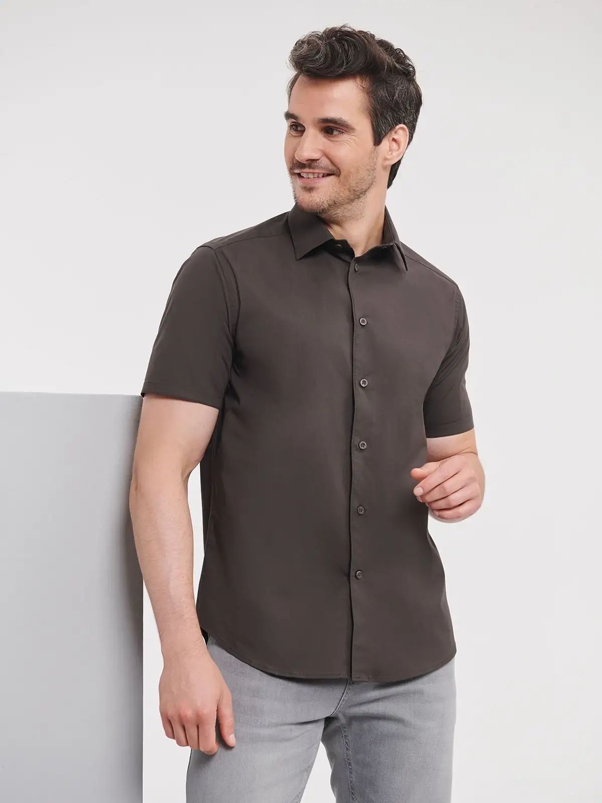 Men's Short Sleeve Easy Care Fitted Shirt - Russell